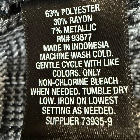 Worthington Women's Black Silver Metallic Plaid Straight Leg Pants Size 14 NWT - Picture 8 of 11